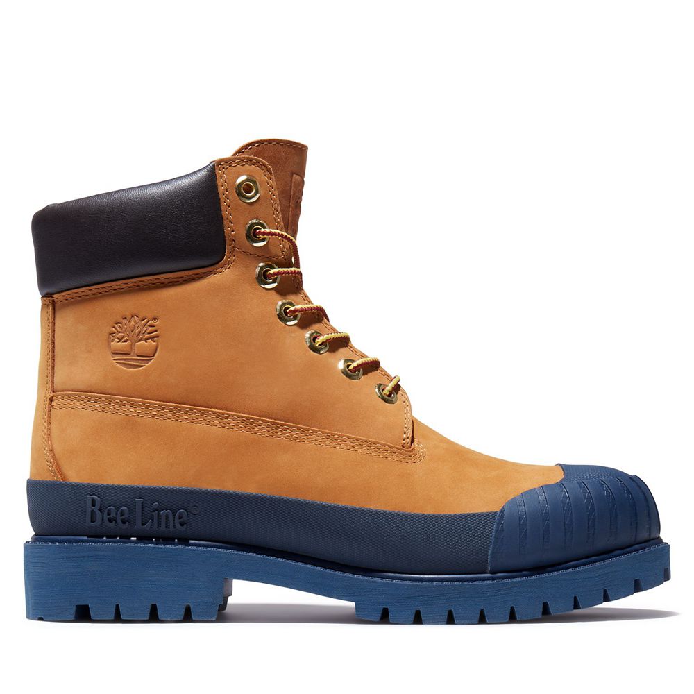 Bocanci 6-Inch Timberland Barbati Maro/Bleumarin - Bee Line X Waterproof Rubber Toe - Romania - ORYH